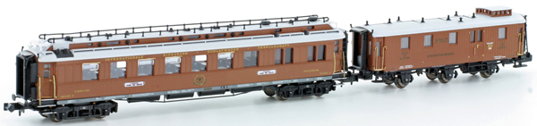 Kato HobbyTrain Lemke H22101 - 2pc CIWL Passenger Coach + Luggage Wagen Set 